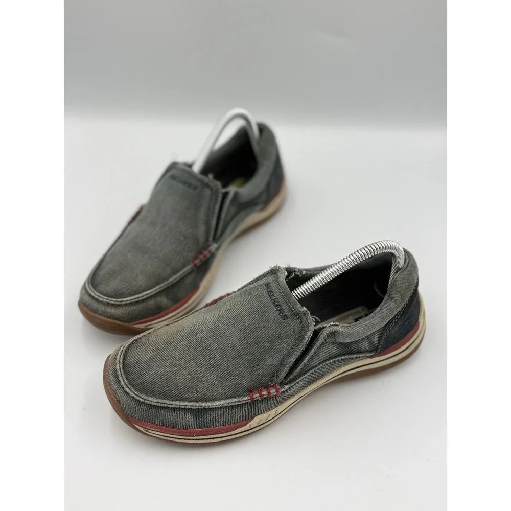 Sketchers Expected Avillo Slip on Shoes Mens Size 7 Navy Vintage Washed Cushion
